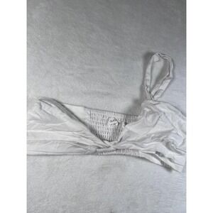 Glassons Cropped Tank Womens 8 White One Shoulder Smocked Strap Top Summer